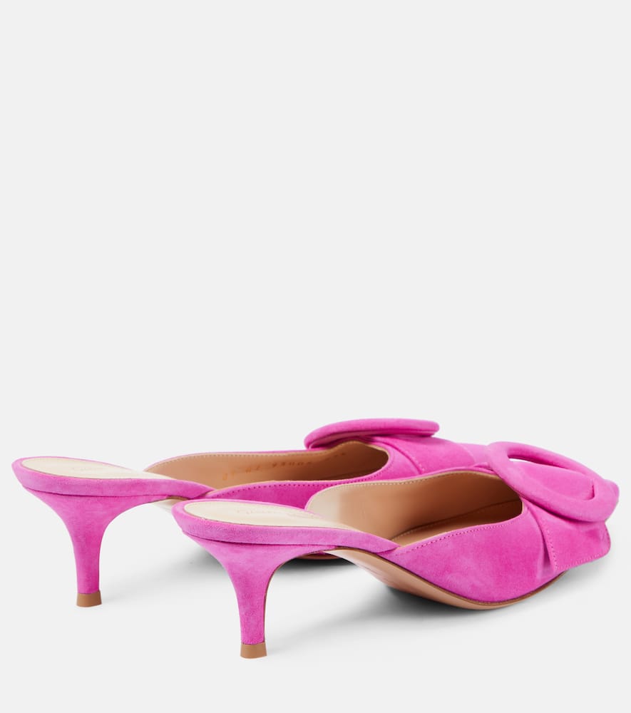 Shop Gianvito Rossi Portofino Suede Mules In Pink