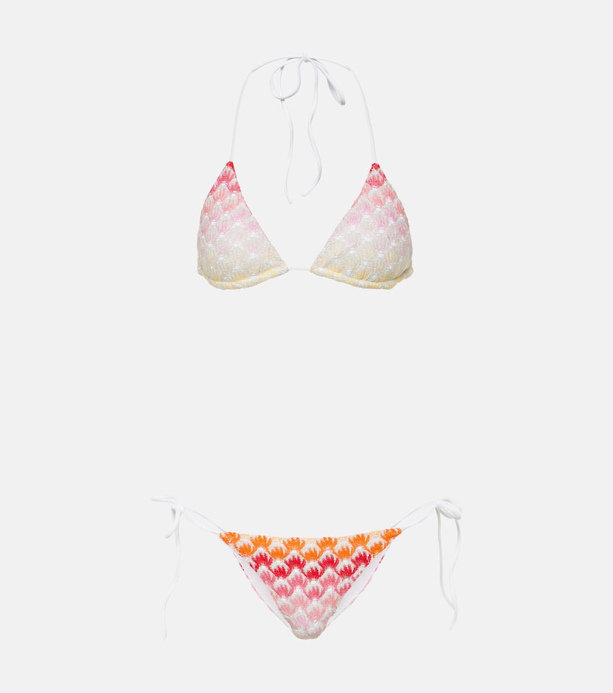 Shop Missoni Crochet Bikini In Degrade' Red Shades