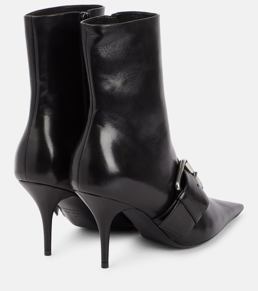 Shop Balenciaga Knife 80 Leather Ankle Boots In Black