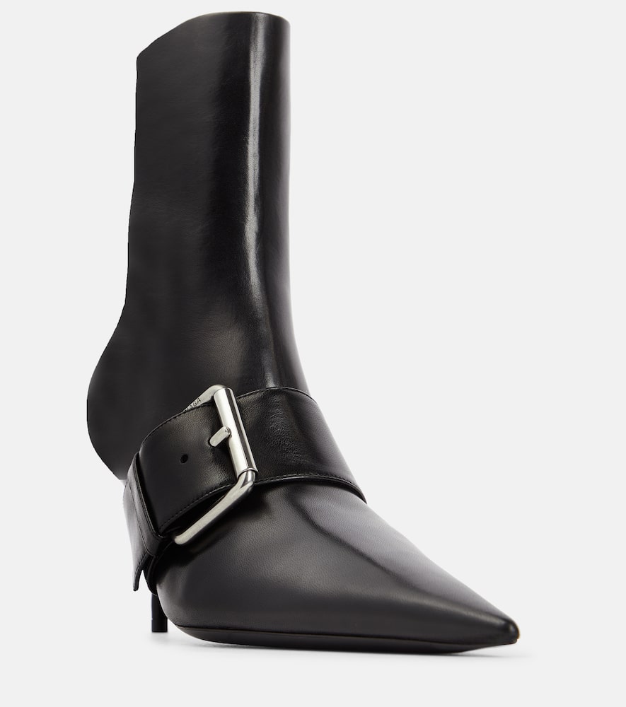 Shop Balenciaga Knife 80 Leather Ankle Boots In Black