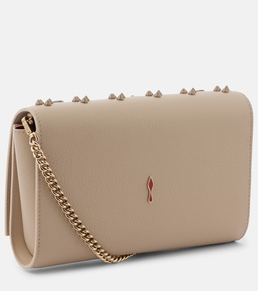 Christian Louboutin Paloma Empire Calfskin Clutch In Beige