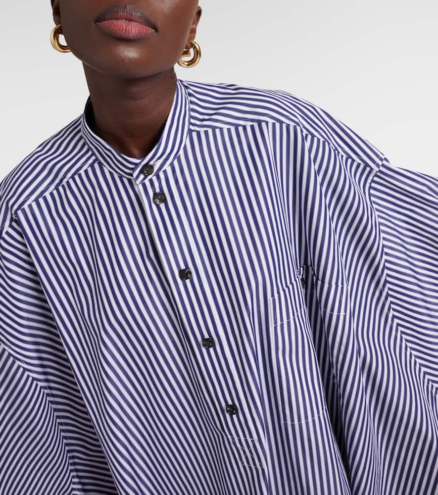 Bottega Veneta Striped Cotton Poplin Shirt Dress In Blue