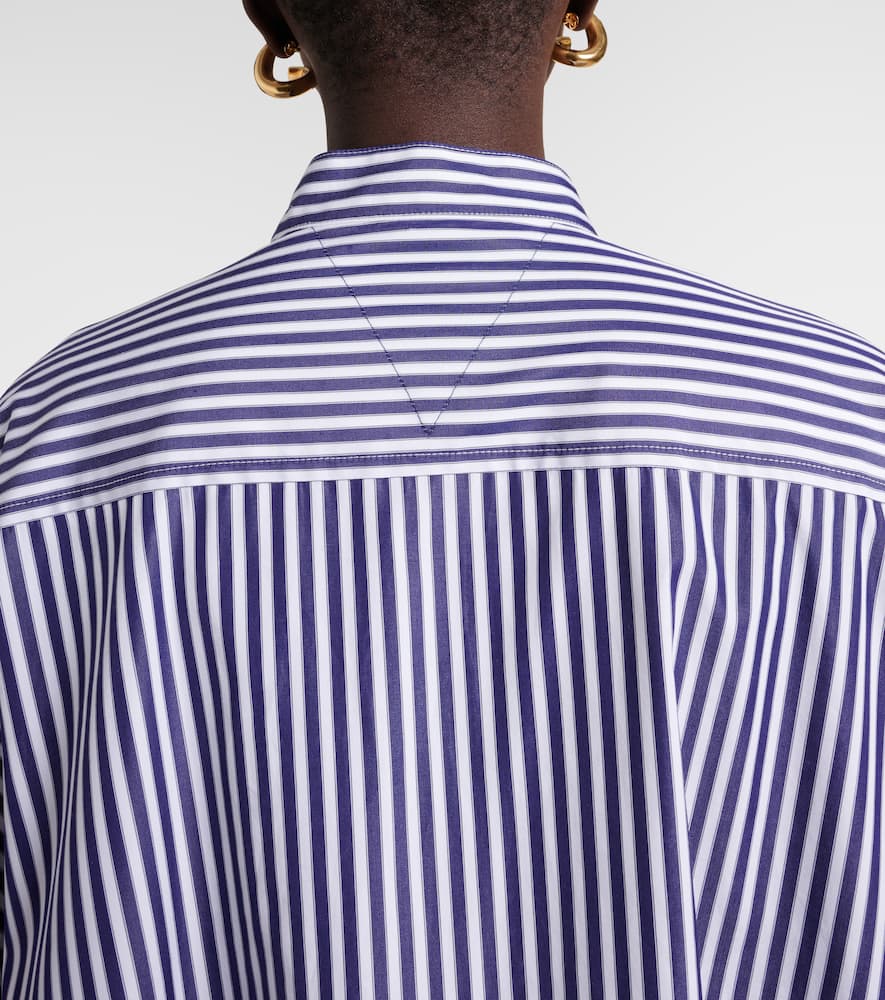 Bottega Veneta Striped Cotton Poplin Shirt Dress In Blue