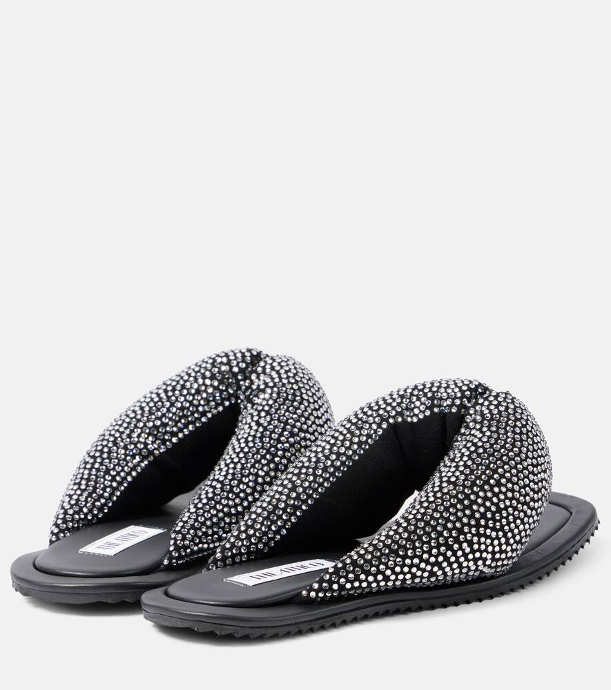 INDIE缀饰皮革夹趾凉鞋