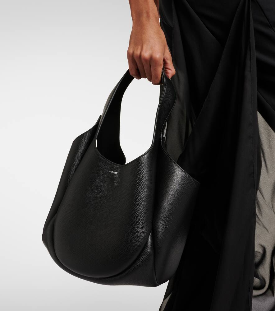 Shop Coperni Swipe Medium Leather Tote Bag In Black