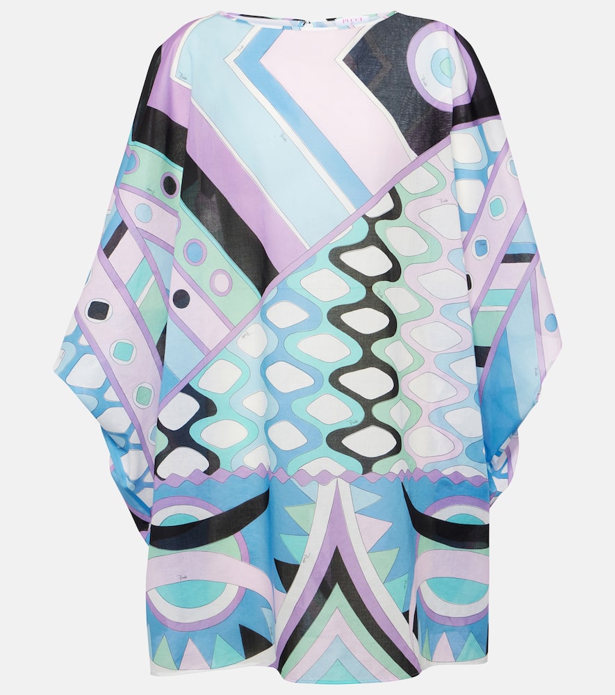 Shop Pucci Vivara Cotton Kaftan In Multicoloured