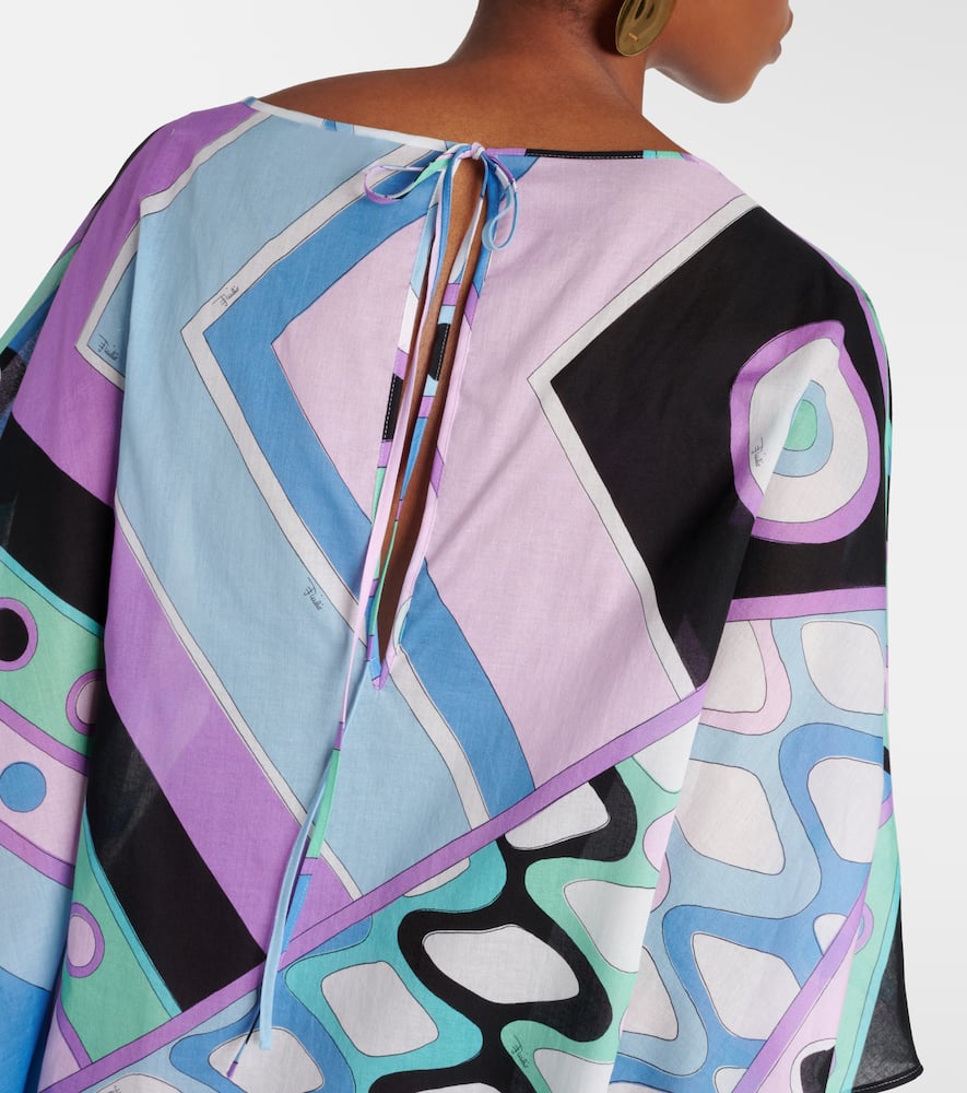 Shop Pucci Vivara Cotton Kaftan In Multicoloured