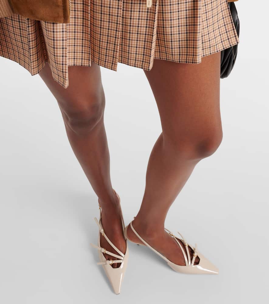 Miu Miu Elegant Mini Leather Pumps With 5.5 Cm Heel In White