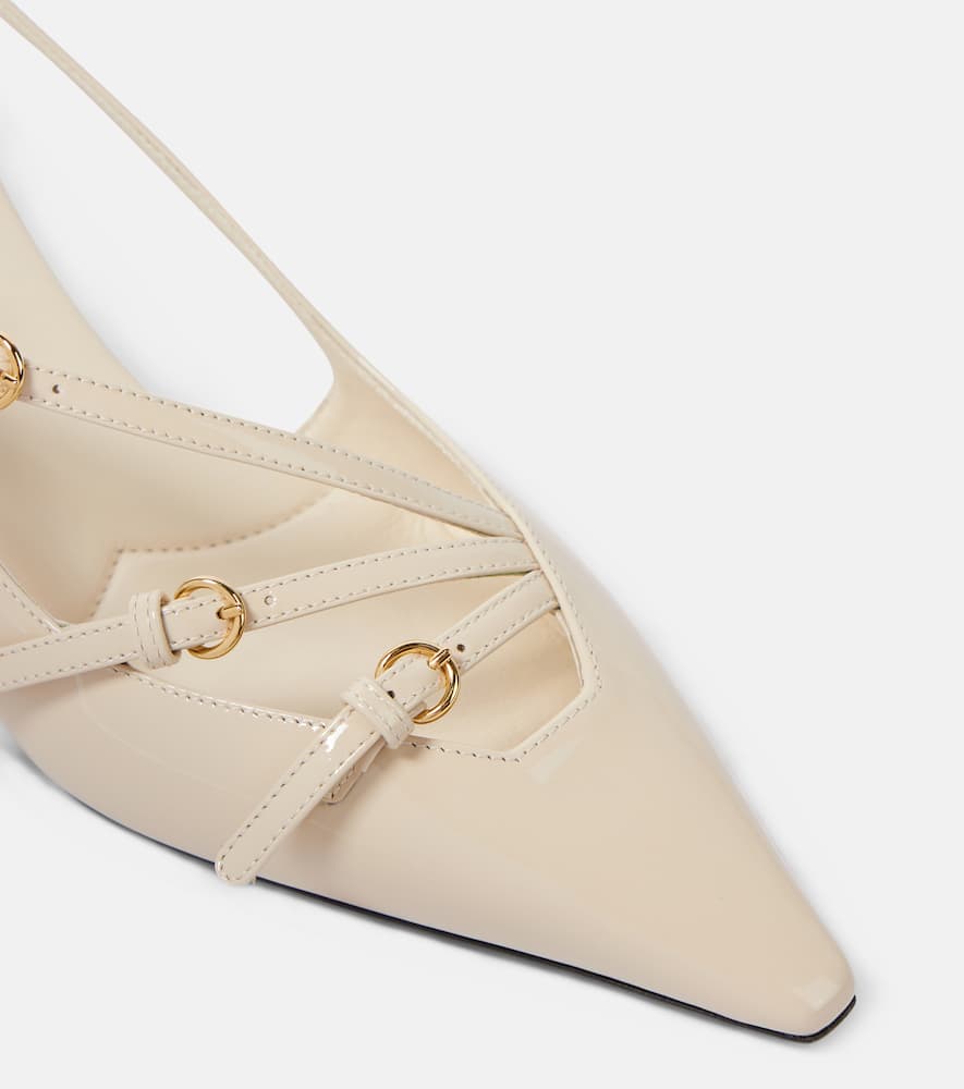 Miu Miu Elegant Mini Leather Pumps With 5.5 Cm Heel In White
