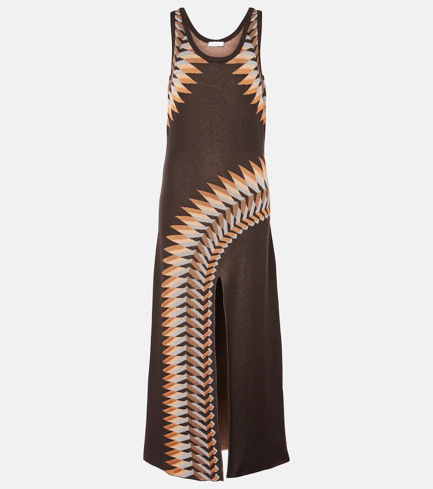 Lamé jacquard maxi dress