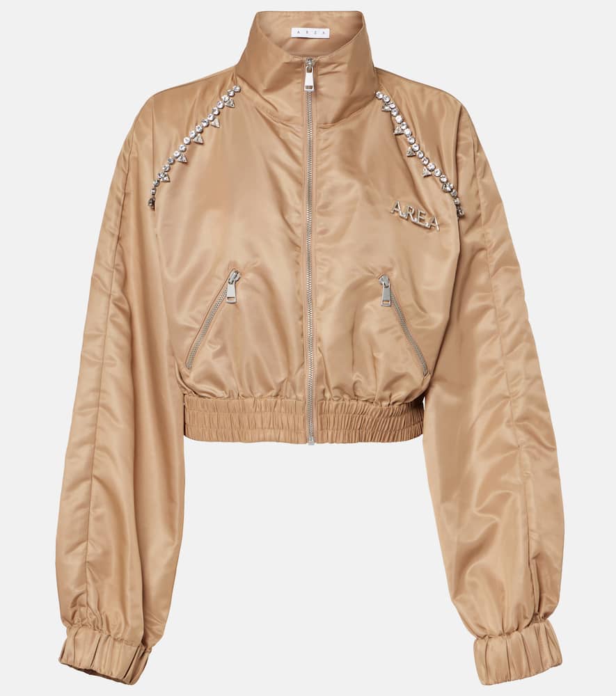 Area Logo crystal-embellished track jacket