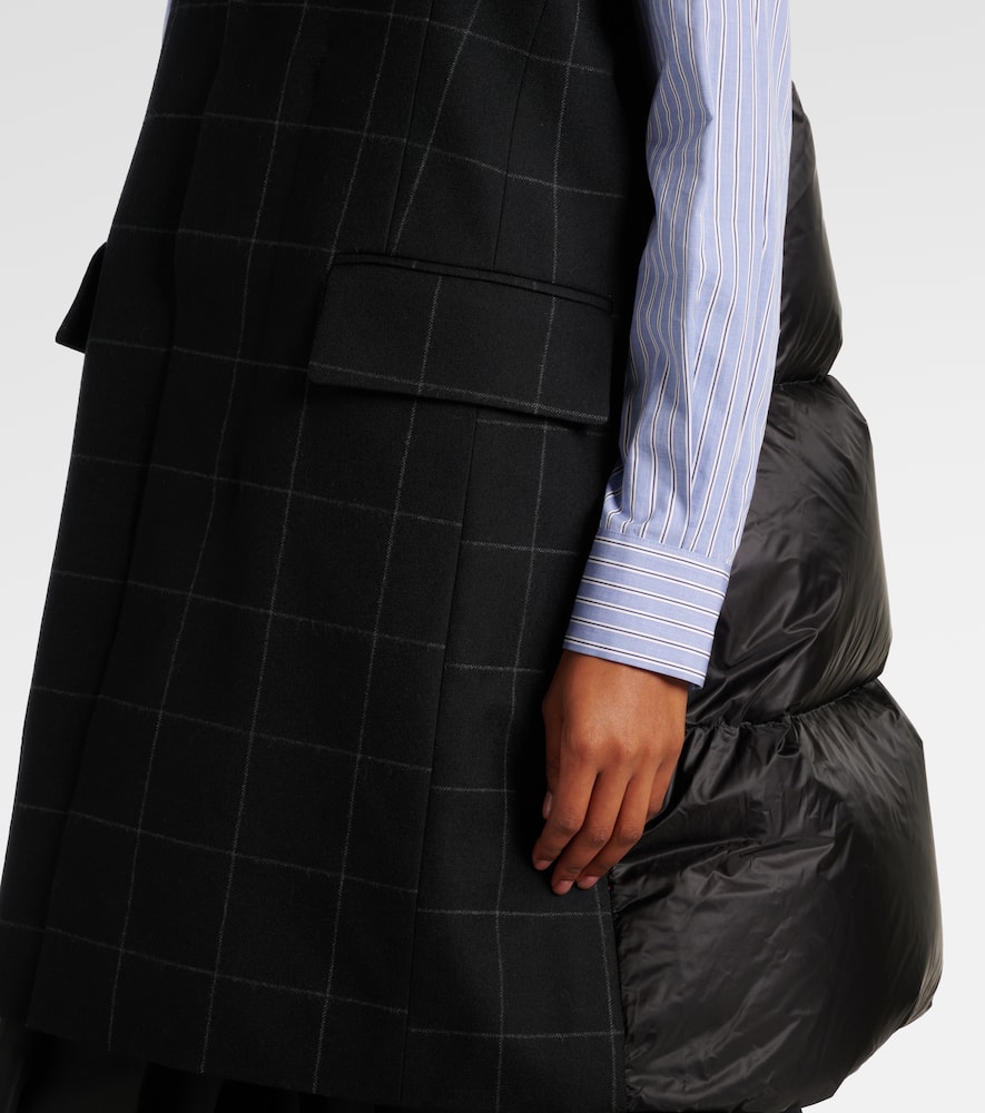 Sacai Checked down-paneled wool vest
