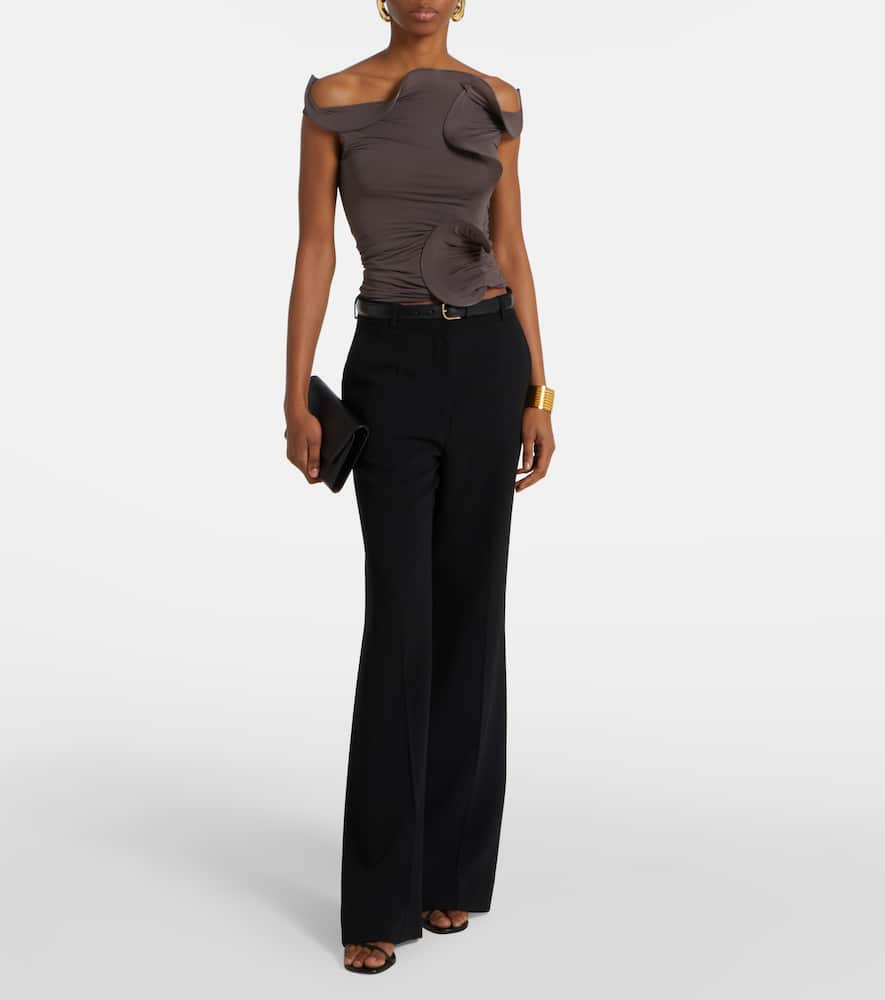 Christopher Esber Torsion Coil Ruched Top In Grey