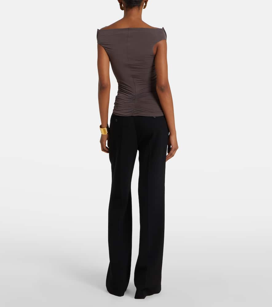 Christopher Esber Torsion Coil Ruched Top In Grey