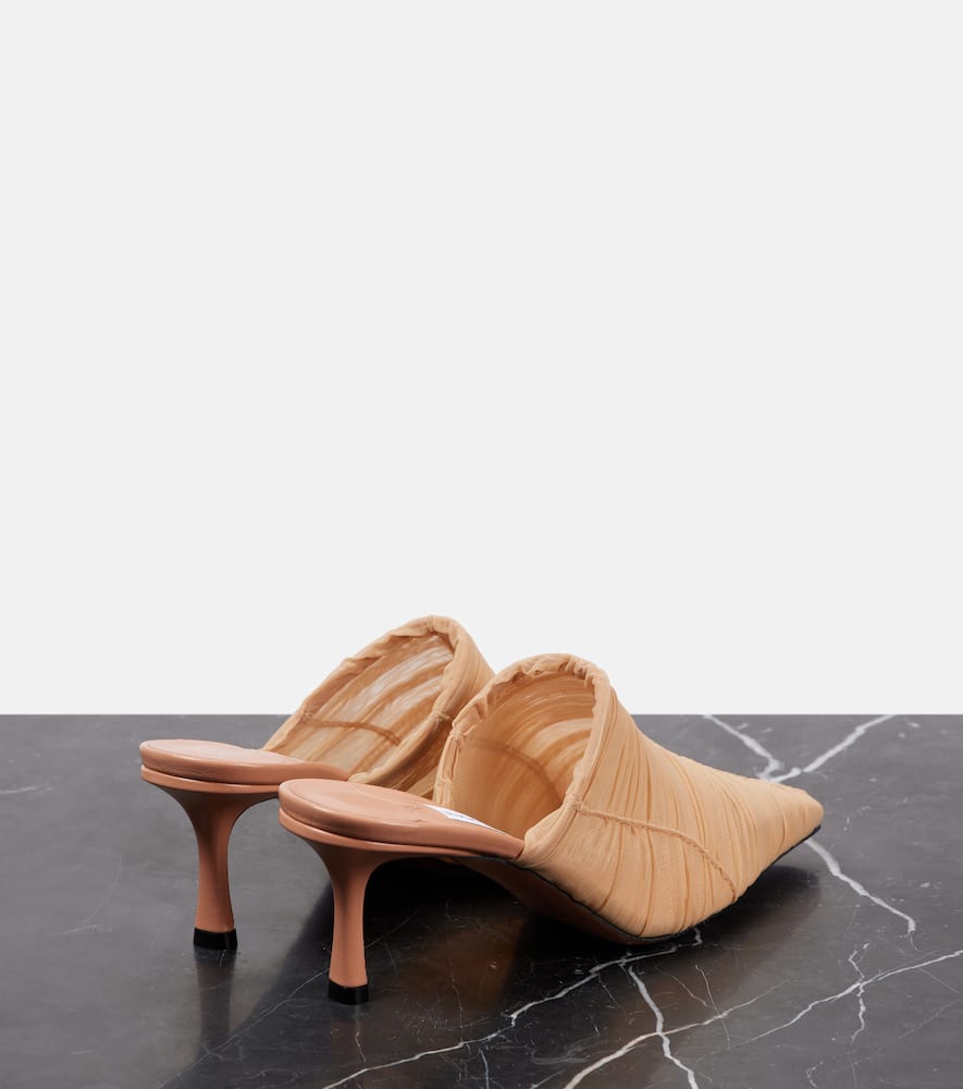 Jimmy Choo Lotta 65 Ruched Tulle Mules In Pink