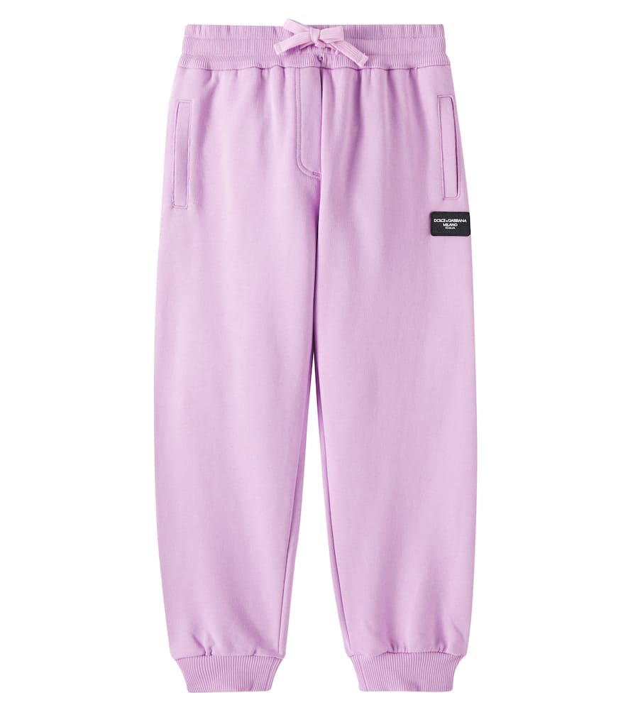 Dolce & Gabbana Boy's Joggers W/ Rubber Logo Patch In Pink