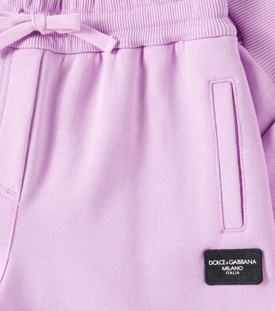 Dolce & Gabbana Boy's Joggers W/ Rubber Logo Patch In Pink