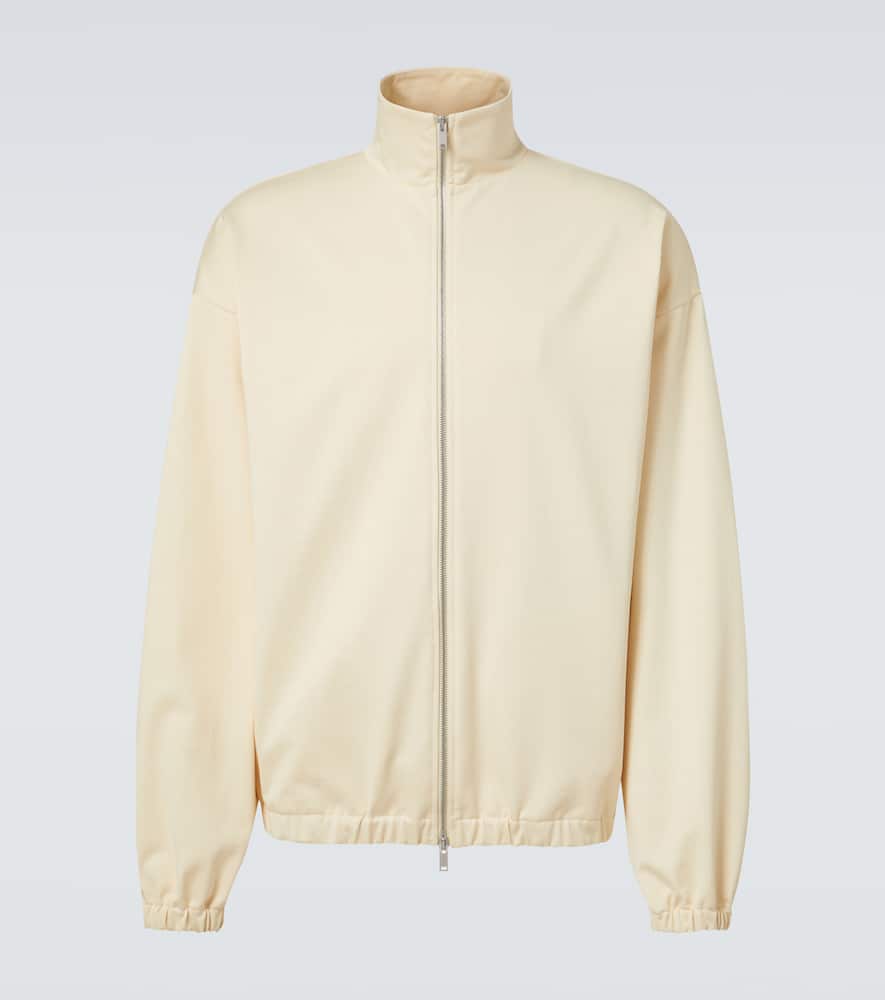 Cotton-blend zip-up sweatshirt
