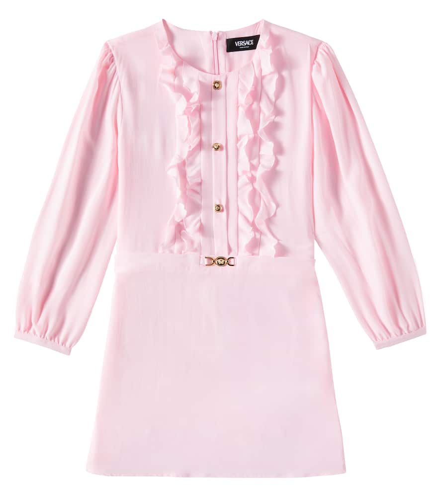 Versace Kids Ruffled crêpe de chine dress