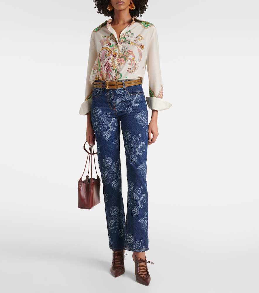 Etro Floral jacquard slim jeans