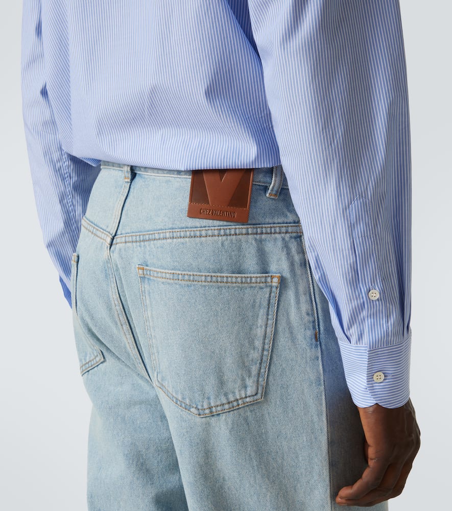 Valentino Denim Trousers With Jacquard Hem