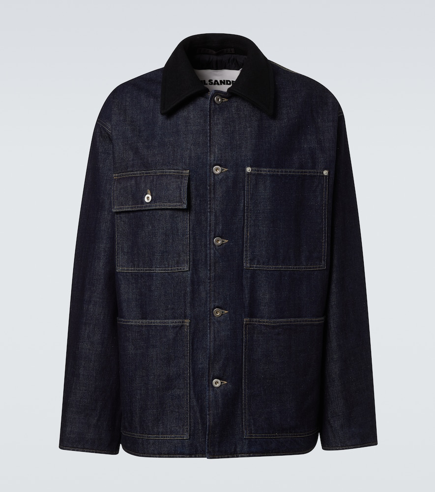 Jil Sander Denim Jacket With Chest Pockets And Collared Neck In Blue