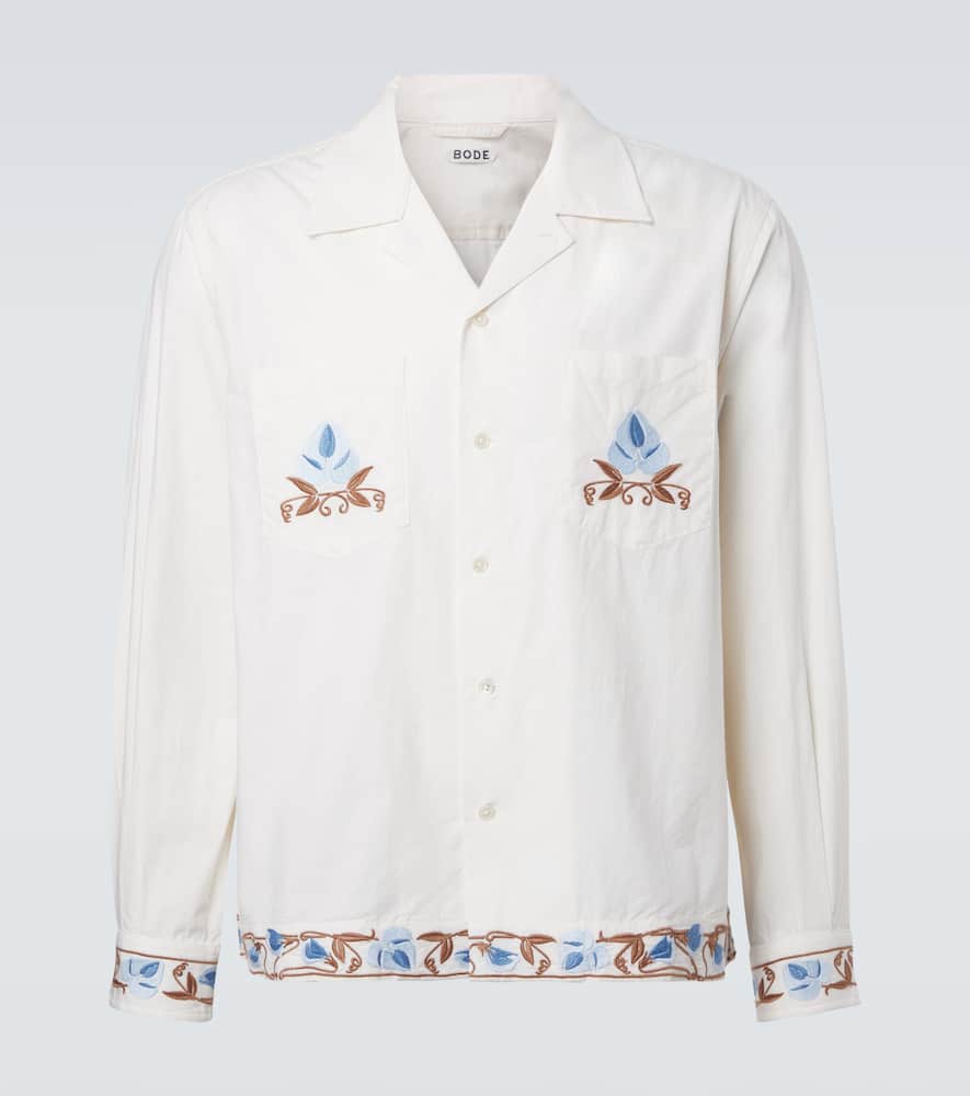 Bode Nouveau Vine Cotton Poplin Shirt In Multi