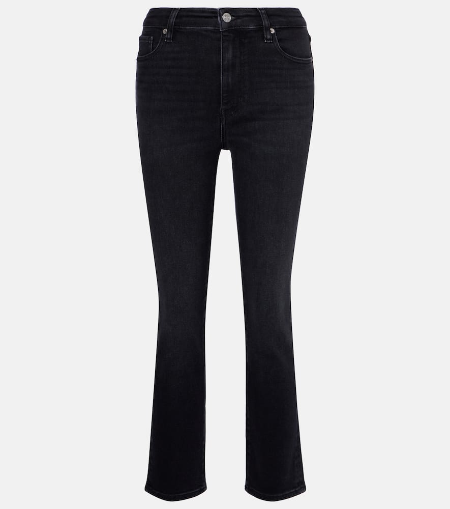 Frame Le Crop High Waist Raw Hem Mini Bootcut Jeans In Animal Print