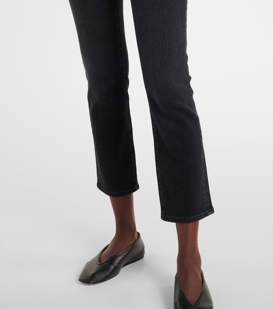Frame Le Crop High Waist Raw Hem Mini Bootcut Jeans In Animal Print