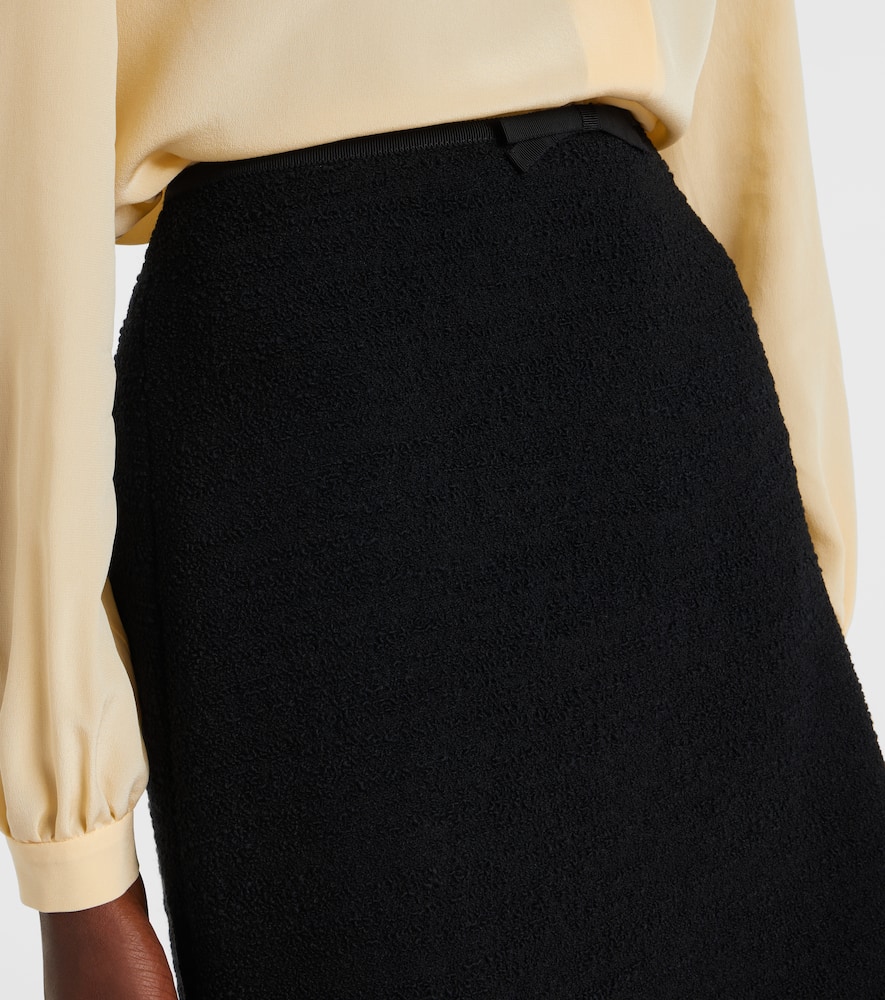 Valentino Ruffled Wool-blend Miniskirt In Black