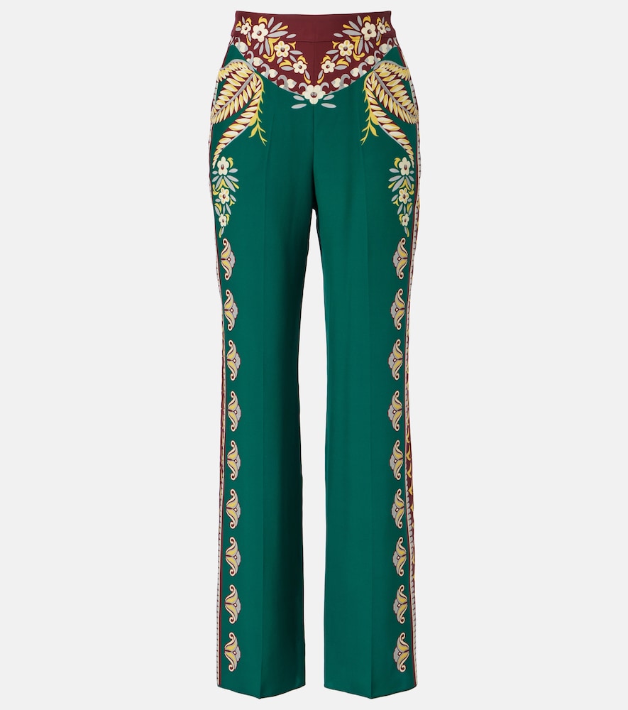 Etro Printed Silk Wide Leg Pants
