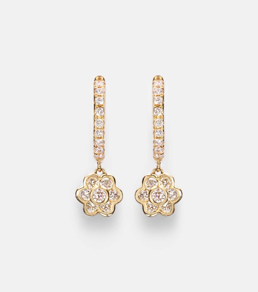 Anita Ko 18kt Gold Hoop Earrings With Diamonds In Gold