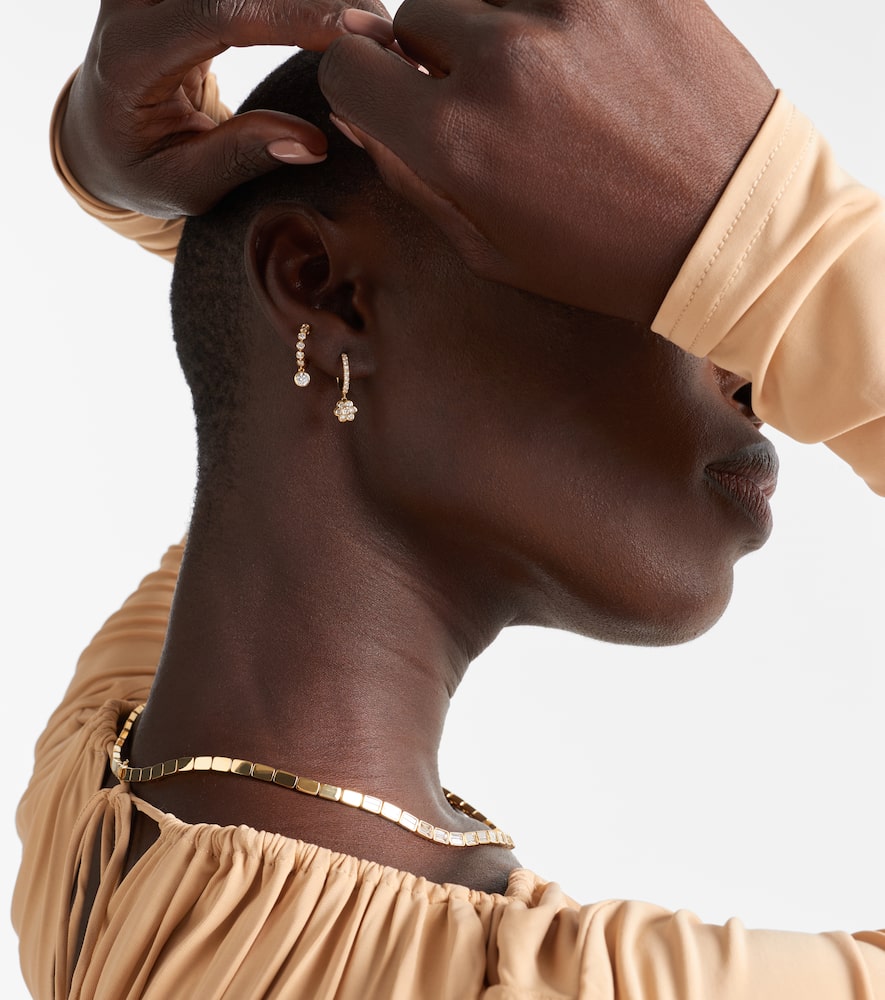 Anita Ko 18kt Gold Hoop Earrings With Diamonds In Gold