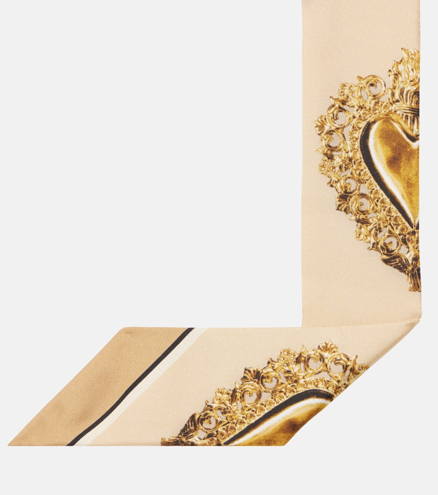  Dolce&gabbana Dolce&gabbana Printed Silk Twill Scarf 