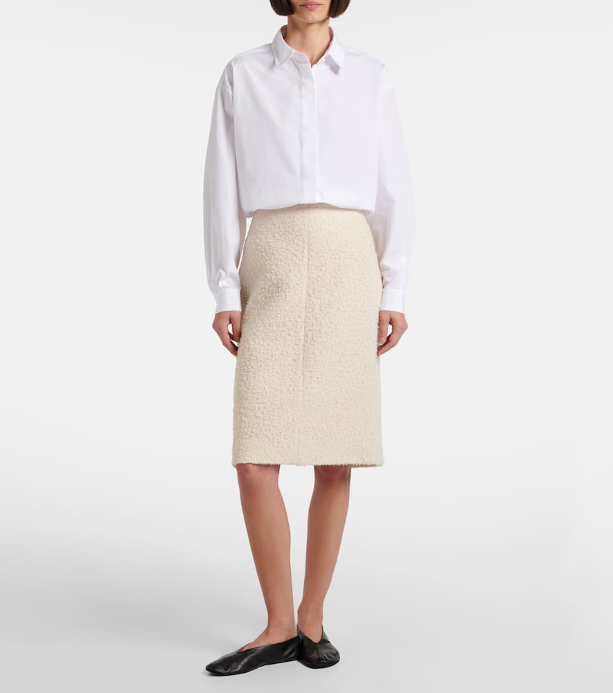 The Row Malva Wool Midi Skirt In White