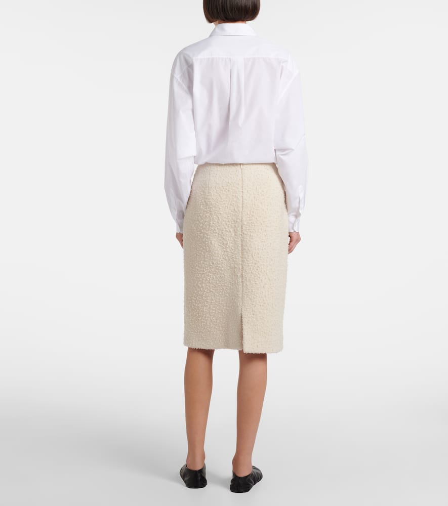 The Row Malva Wool Midi Skirt In White