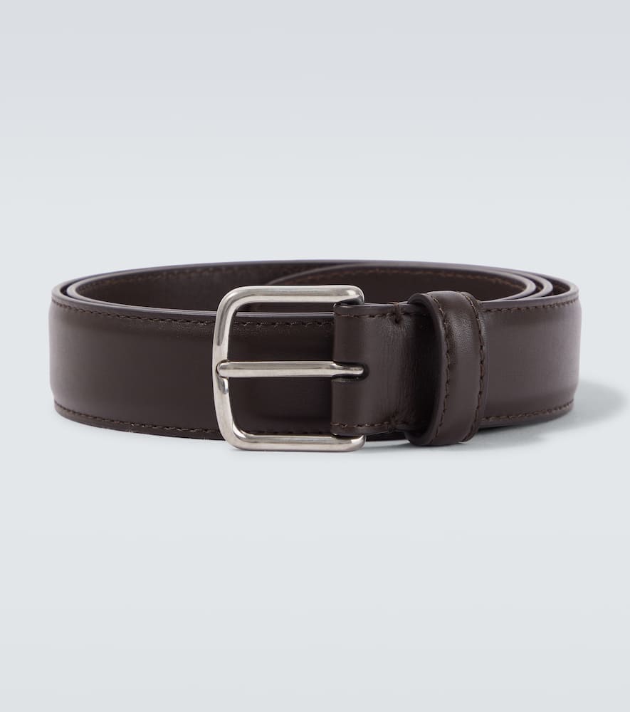 The Row Classic Leather Belt In Brown