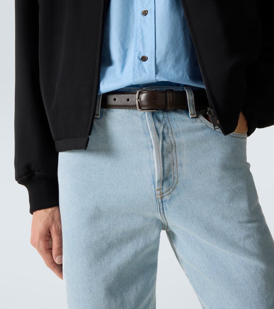 The Row Classic Leather Belt In Brown