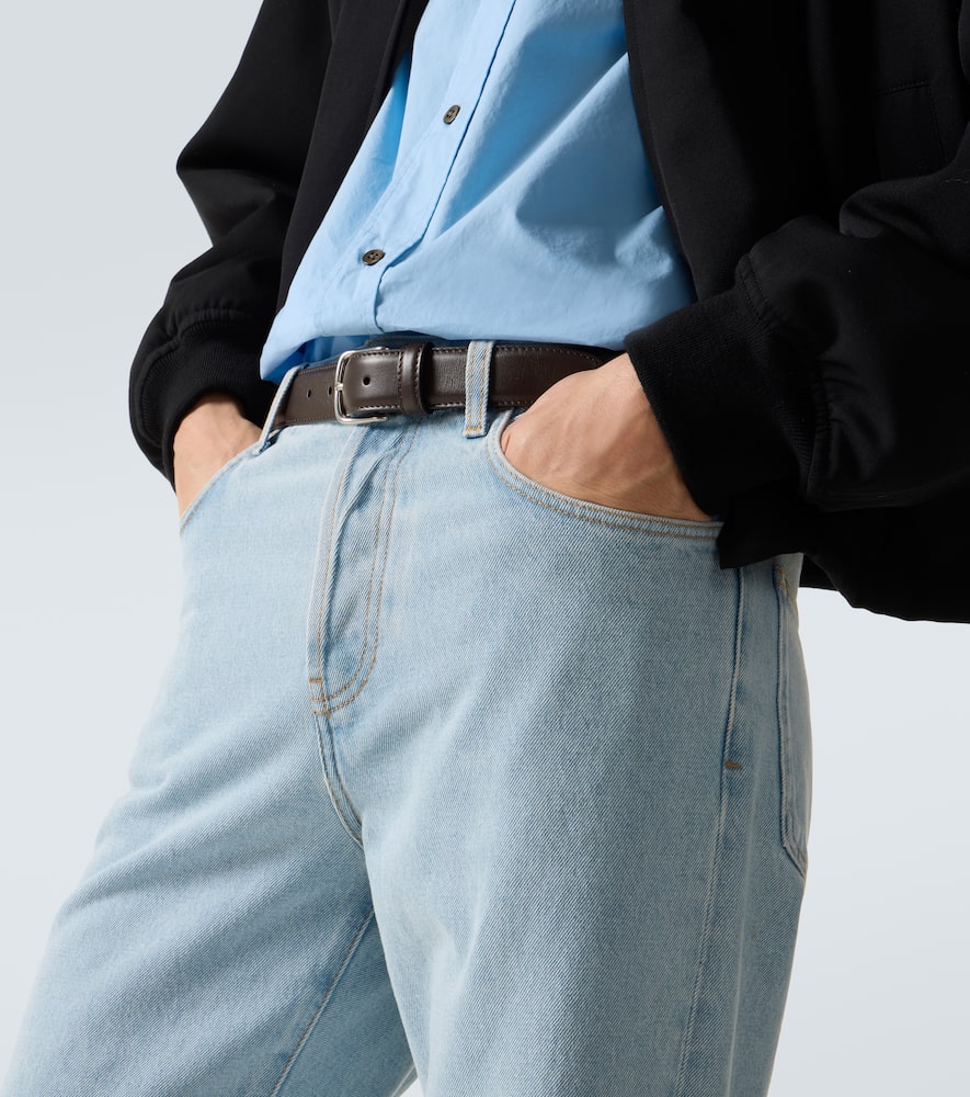 The Row Classic Leather Belt In Brown