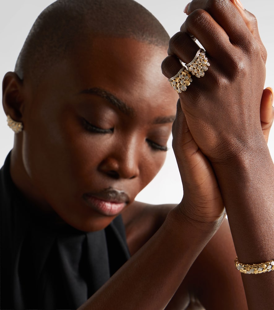 Rainbow K Blossom 14kt Gold Ring With Diamonds In Gray