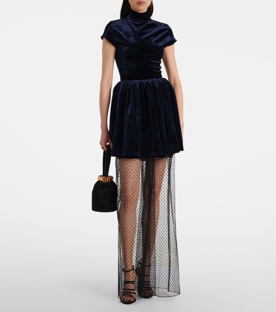 Alaïa Polka-Dot Mesh Wide-Leg Pants