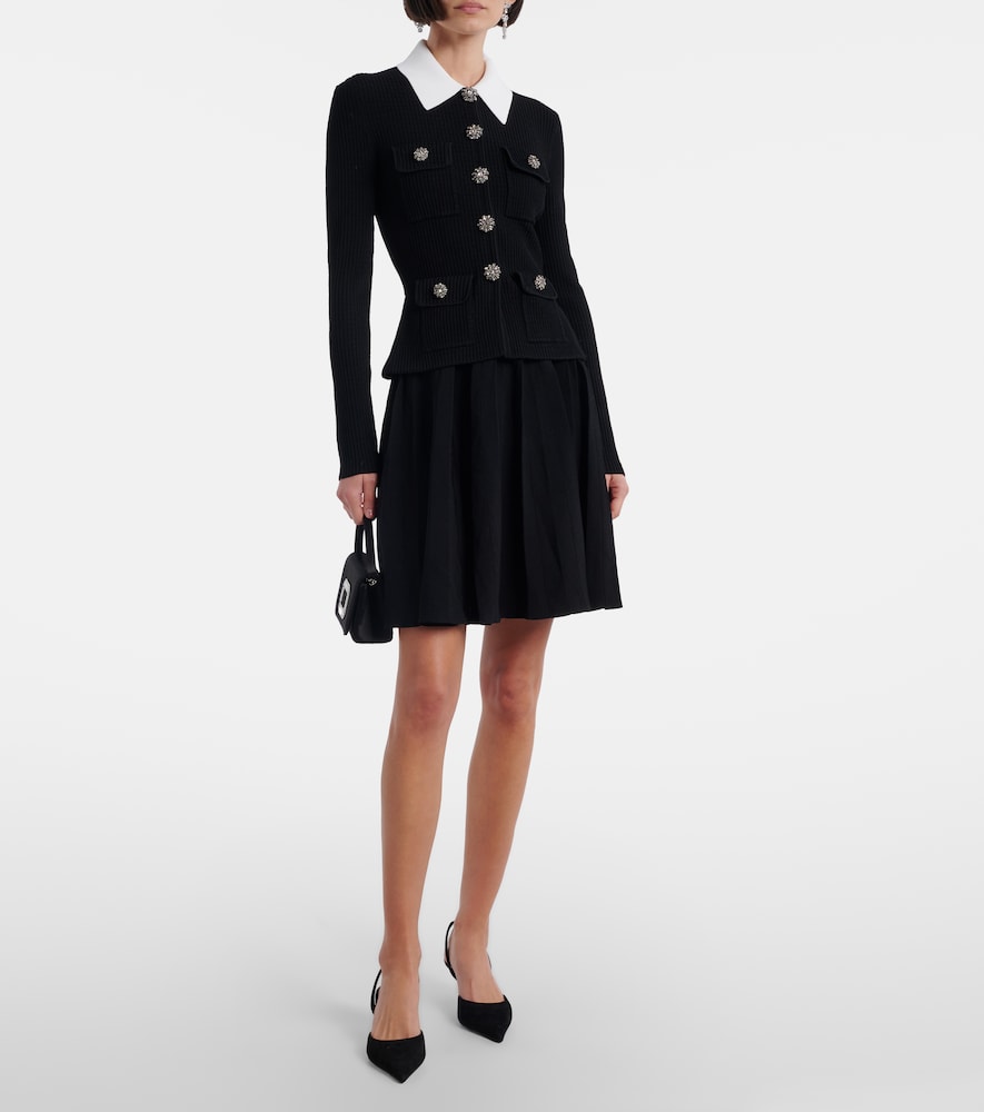 Self-Portrait Embellished pleated minidress