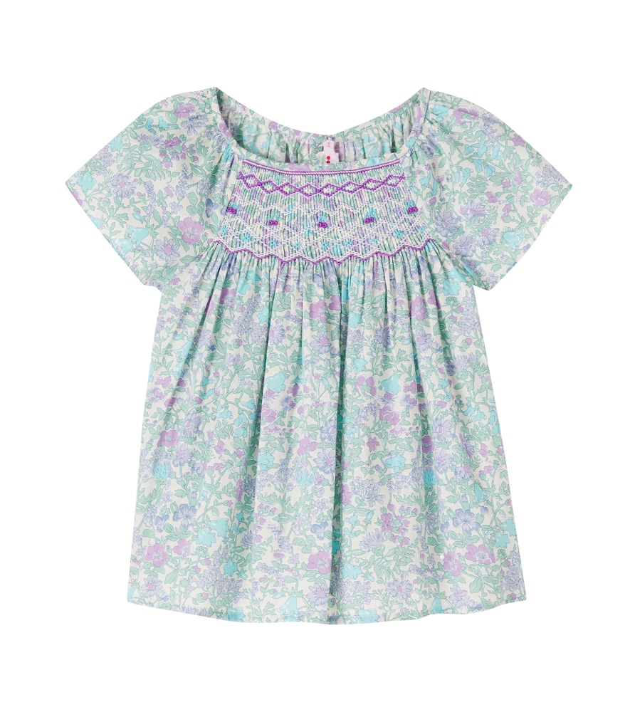 Bonpoint Multicoloured Grenade Floral Smocked Cotton Top Y Size 6 - Mytheresa