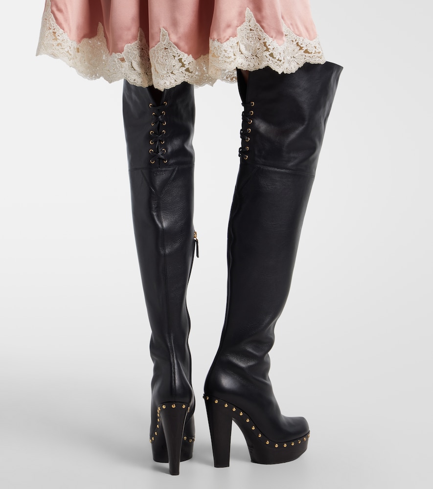 Chloé Lola Studded Leather Over-The-Knee Boots