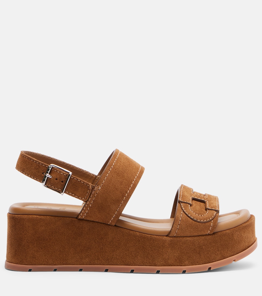  Hogan Hogan H703 Suede Platform Sandals 