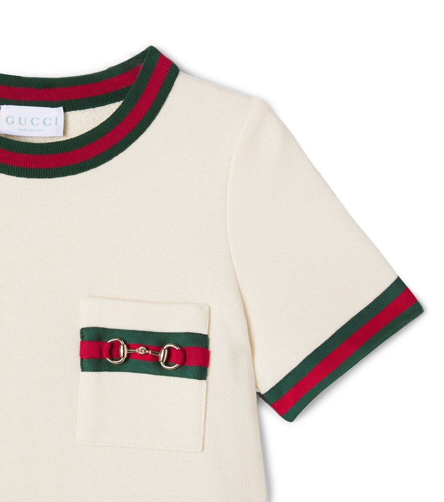  Gucci Kids Gucci Kids Kleid Horsebit Web Stripe Aus Baumwolle 