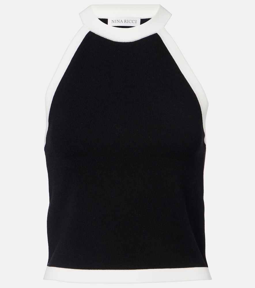 Nina Ricci Ribbed-knit halterneck top