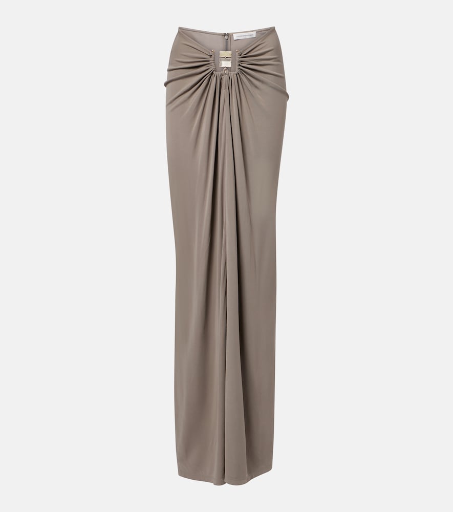 Christopher Esber Bezel Quartz gathered jersey maxi skirt
