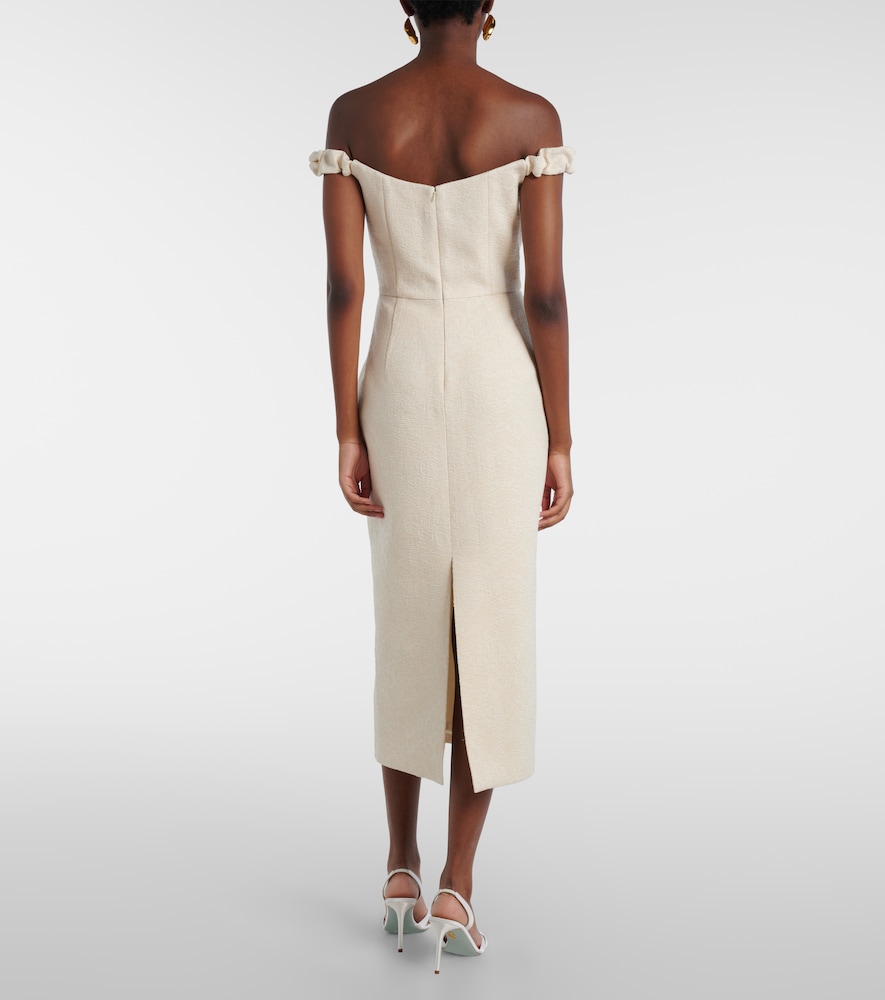  Markarian Markarian Bridal Amina Wool-blend Jacquard Midi Dress 