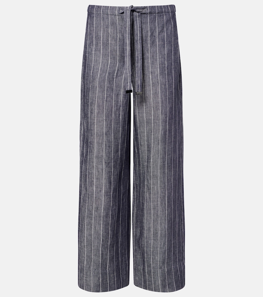 'S Max Mara Cresta pinstripe linen wide-leg pants